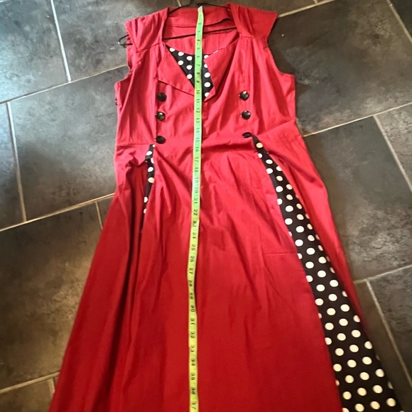 Red Polka Dot Pin Up Dress - Picture 5 of 6